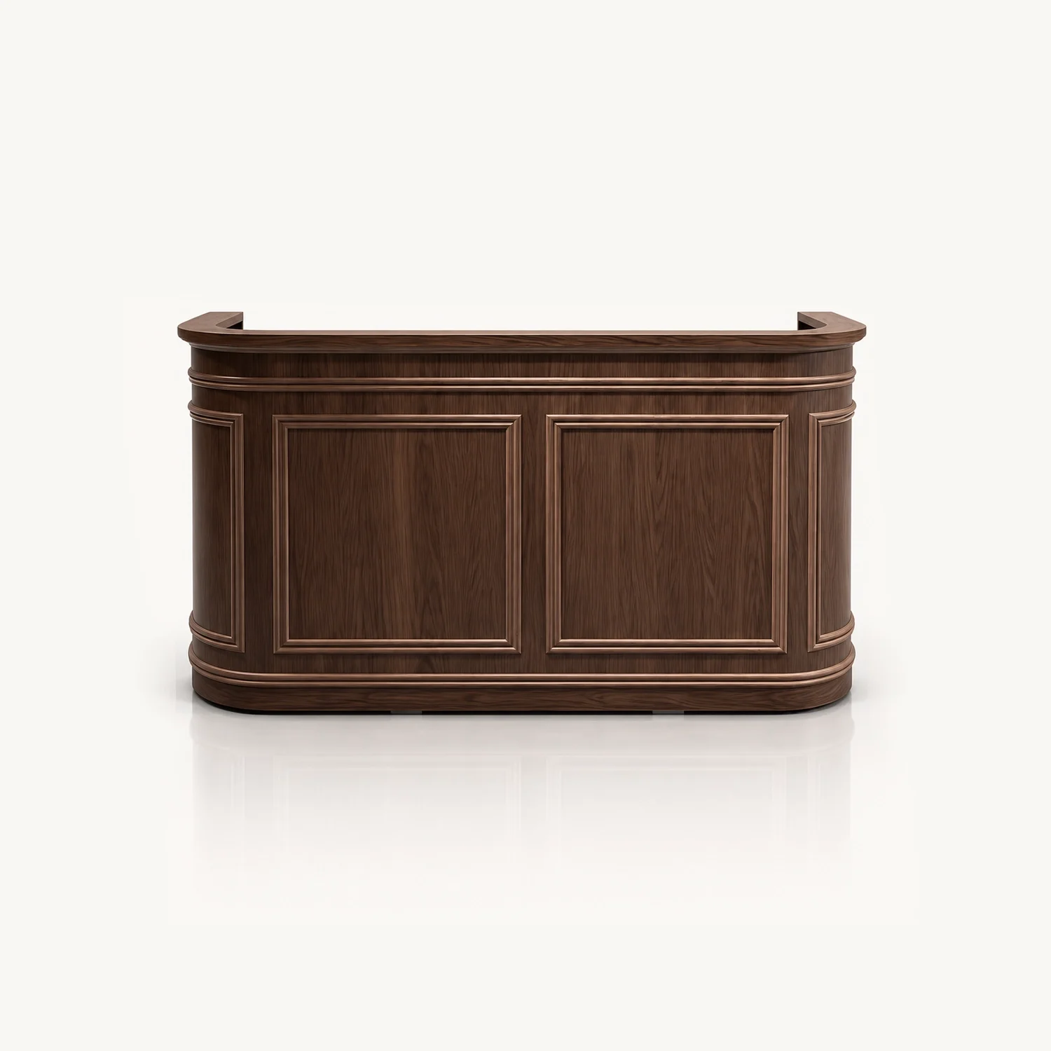 European Retro Solid Wood Curved Front Desk