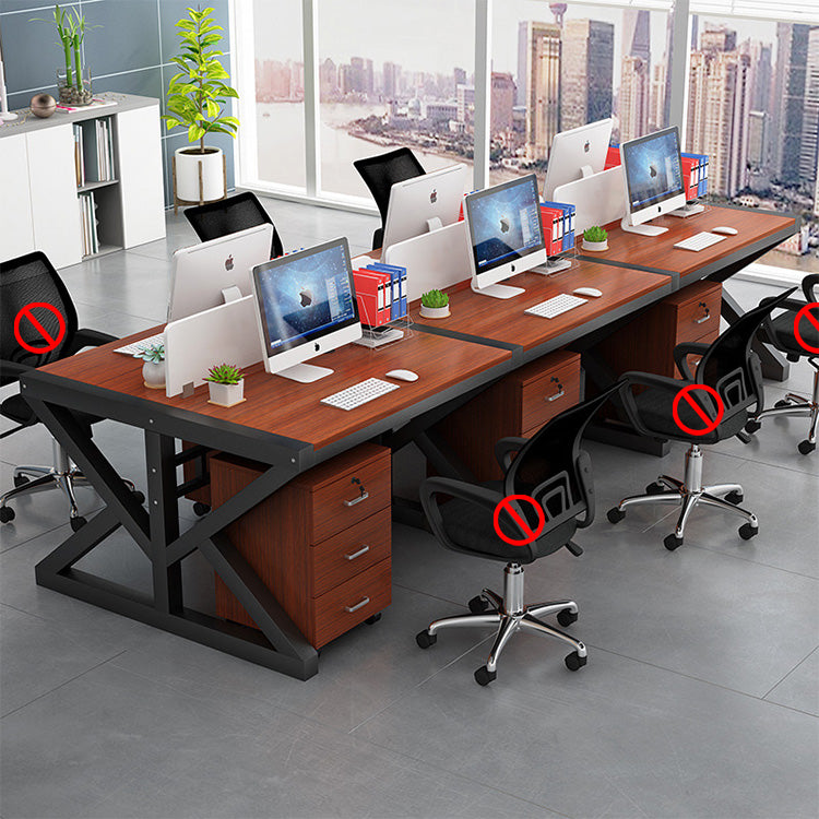 Simple Modern Finance Staff Desk and Chair Set, Black and White - Maoters