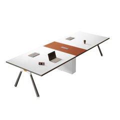 Compact and Stylish Modern White Conference Table - Maoters