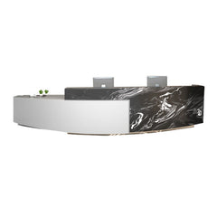 Company Reception Desk Imitation Marble Round Arc Bar - Maoters