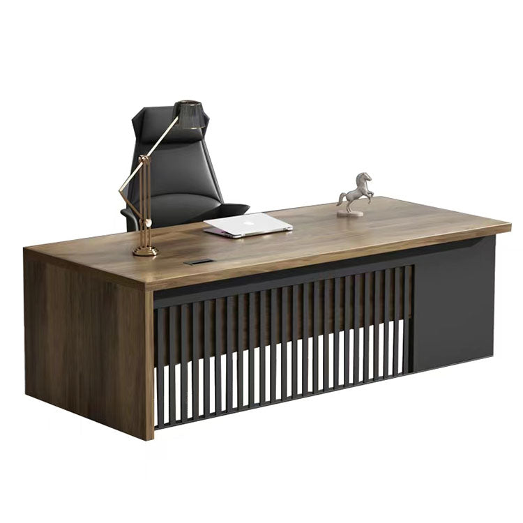 Innovative Industrial-Style Solid Wood Executive Desk - Maoters