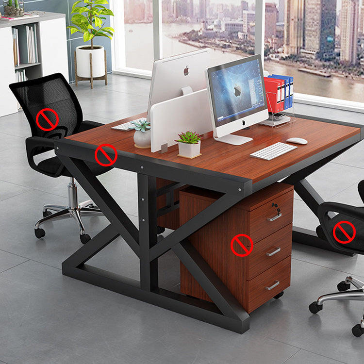 Simple Modern Finance Staff Desk and Chair Set, Black and White - Maoters