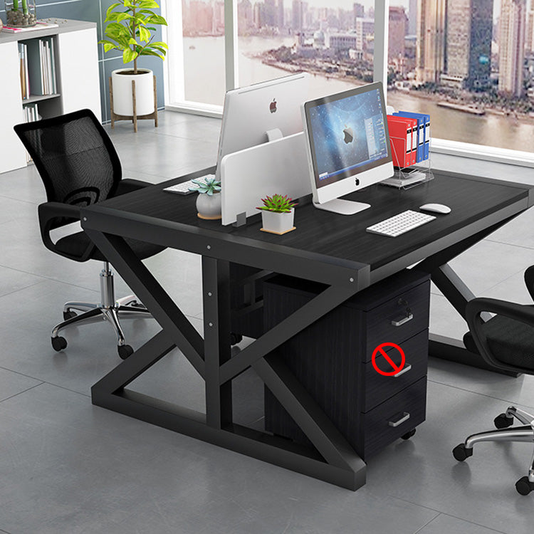 Simple Modern Finance Staff Desk and Chair Set, Black and White - Maoters