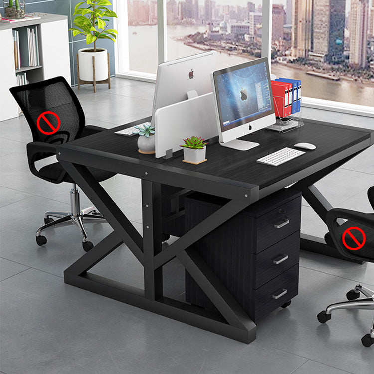 Simple Modern Finance Staff Desk and Chair Set, Black and White - Maoters