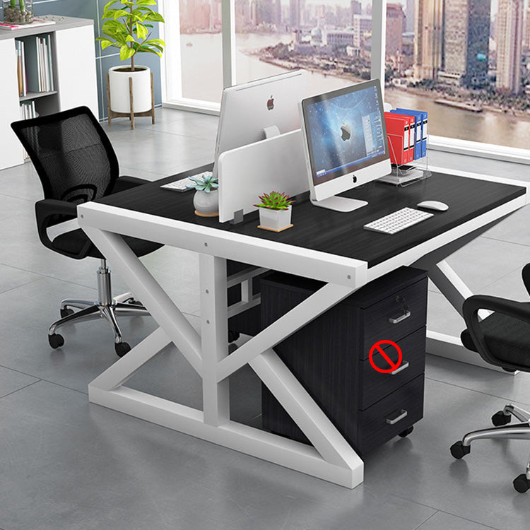 Simple Modern Finance Staff Desk and Chair Set, Black and White - Maoters