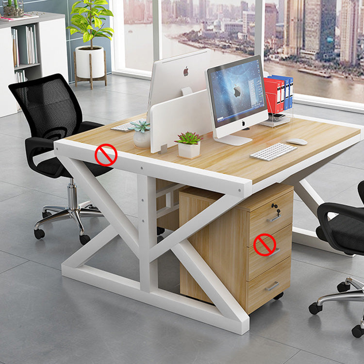 Simple Modern Finance Staff Desk and Chair Set, Black and White - Maoters