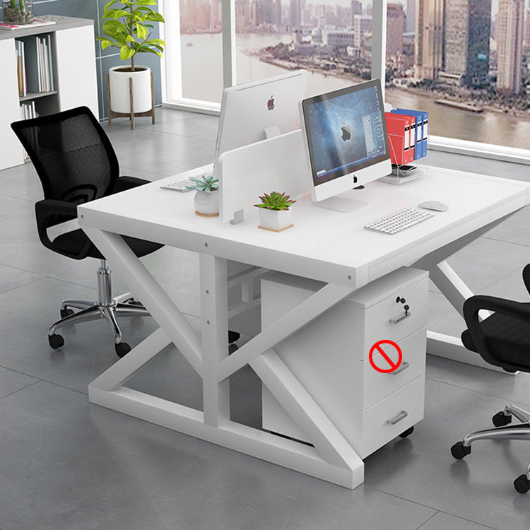 Simple Modern Finance Staff Desk and Chair Set, Black and White - Maoters