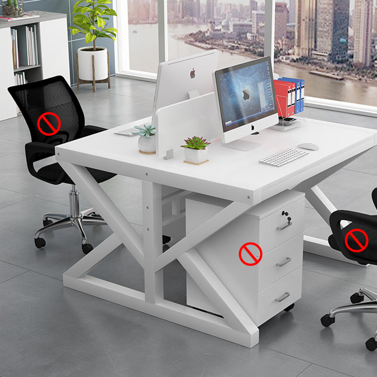 Simple Modern Finance Staff Desk and Chair Set, Black and White - Maoters