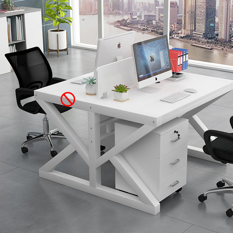 Simple Modern Finance Staff Desk and Chair Set, Black and White - Maoters