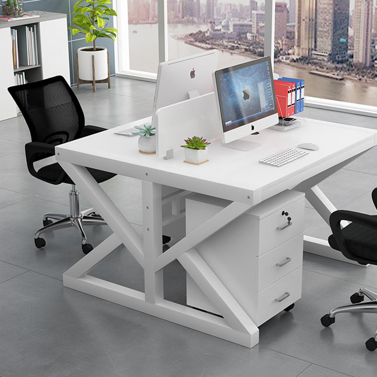 Simple Modern Finance Staff Desk and Chair Set, Black and White - Maoters