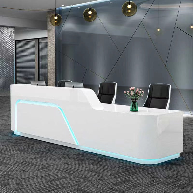 Lacquered Curved Company Reception Desk