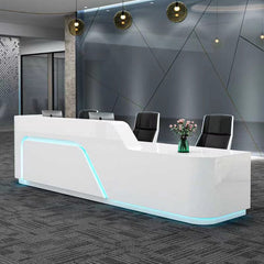 Lacquered Curved Company Reception Desk