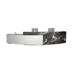 Company Reception Desk Imitation Marble Round Arc Bar - Maoters