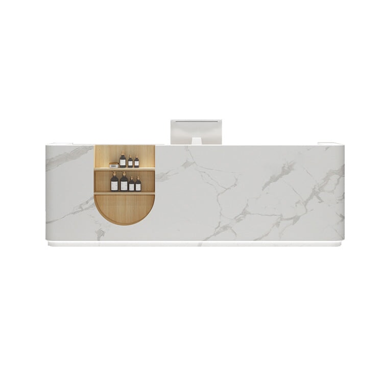 Rectangular Manufactured Wood Reception Desk - Maoters