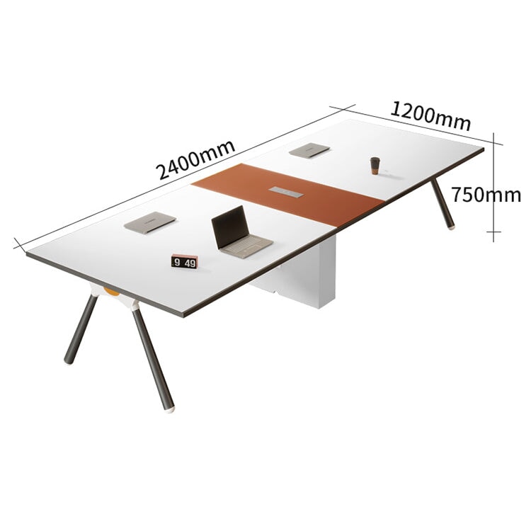 Compact and Stylish Modern White Conference Table - Maoters