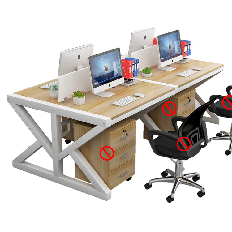 Simple Modern Finance Staff Desk and Chair Set, Black and White - Maoters