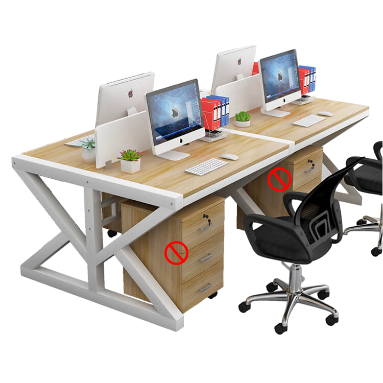 Simple Modern Finance Staff Desk and Chair Set, Black and White - Maoters