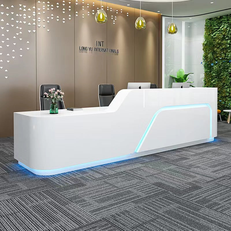 Lacquered Curved Company Reception Desk