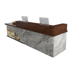 Faux Stone Vintage Cashier's Desk Tavern Reception Desk - Maoters