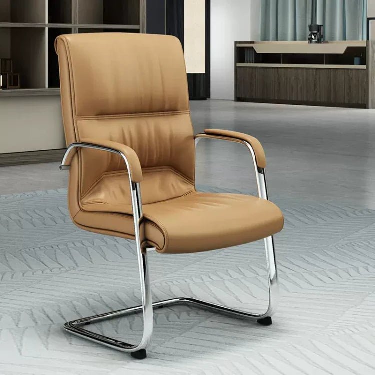 Bowed Leather Office Chair - Maoters