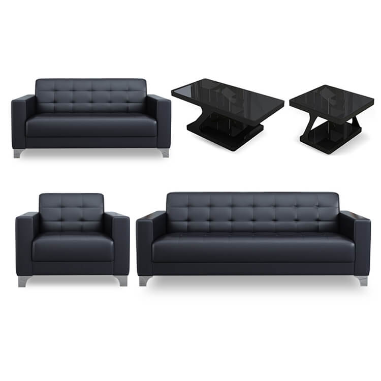 Business Office Sofa in Leather, Black - Maoters - Maoters