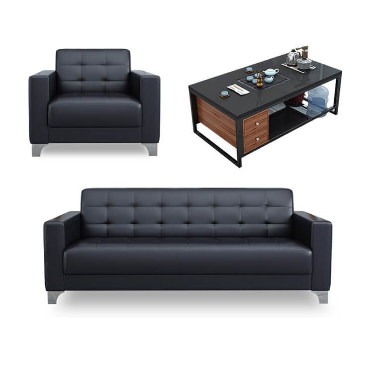 Business Office Sofa in Leather, Black - Maoters - Maoters