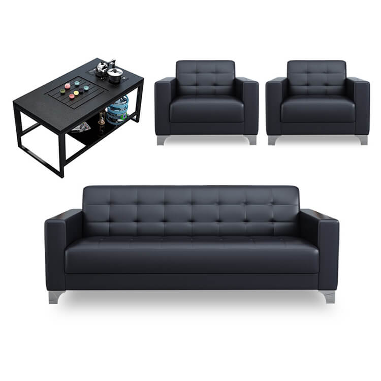 Business Office Sofa in Leather, Black - Maoters - Maoters