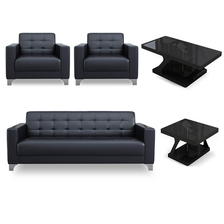 Business Office Sofa in Leather, Black - Maoters - Maoters