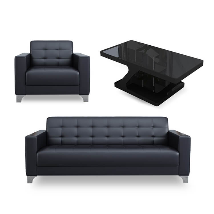 Business Office Sofa in Leather, Black - Maoters - Maoters