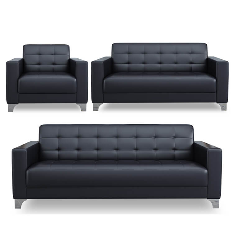 Business Office Sofa in Leather, Black - Maoters - Maoters