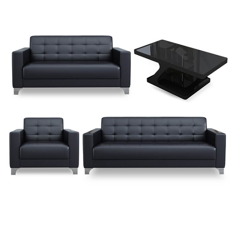 Business Office Sofa in Leather, Black - Maoters - Maoters