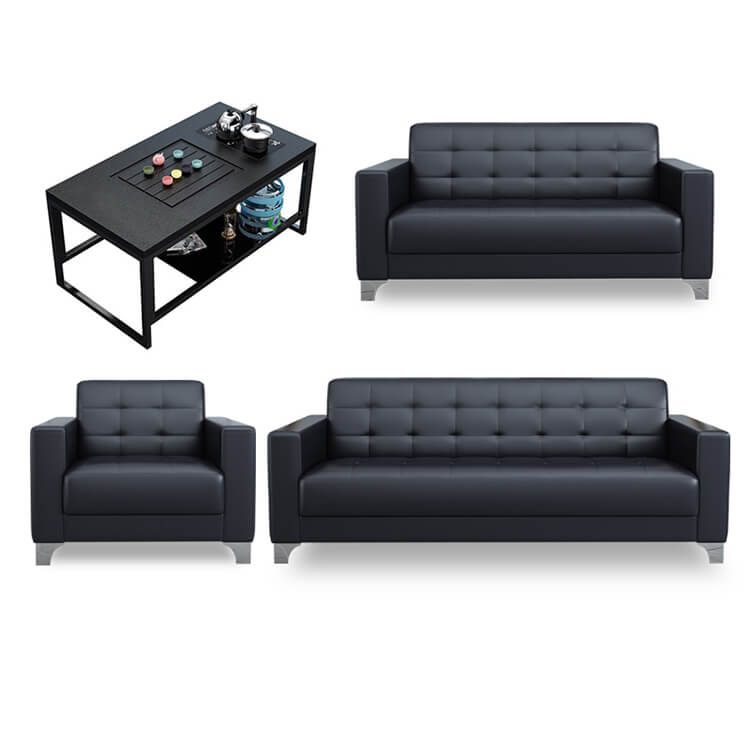 Business Office Sofa in Leather, Black - Maoters - Maoters