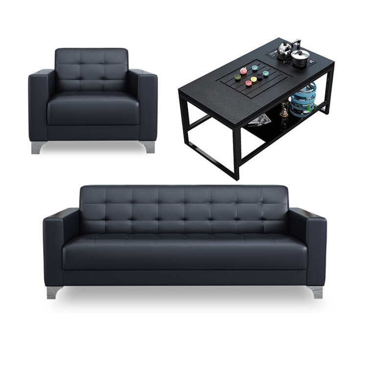 Business Office Sofa in Leather, Black - Maoters - Maoters