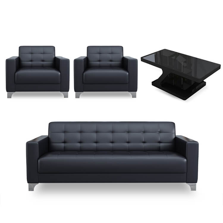 Business Office Sofa in Leather, Black - Maoters - Maoters