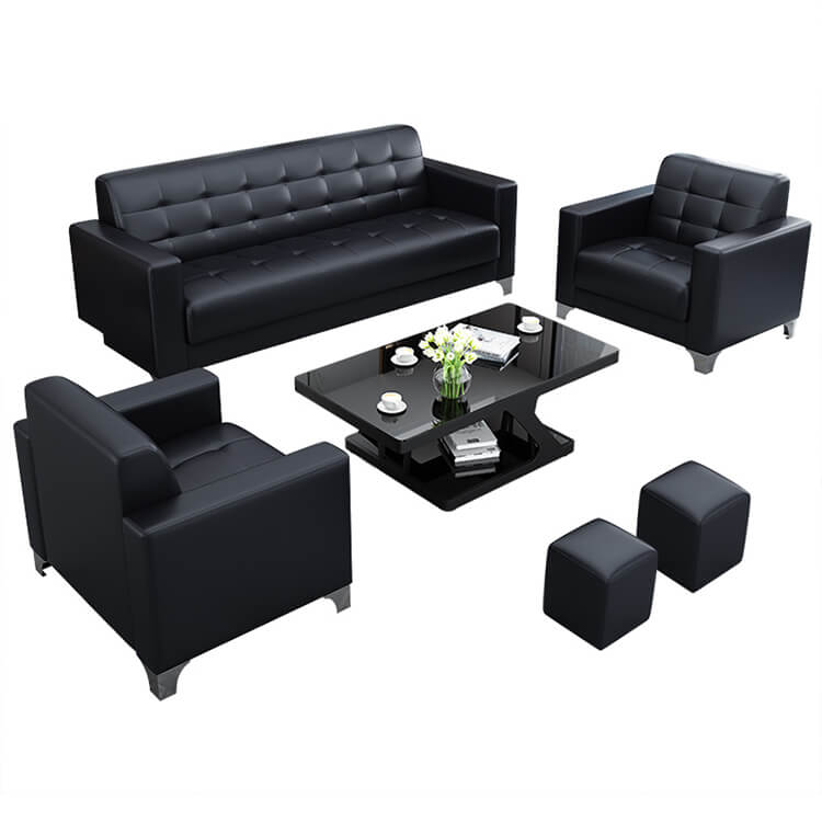 Business Office Sofa in Leather, Black - Maoters - Maoters