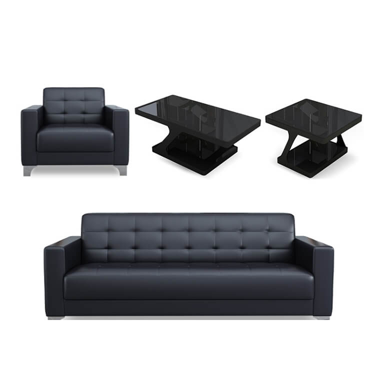 Business Office Sofa in Leather, Black - Maoters - Maoters