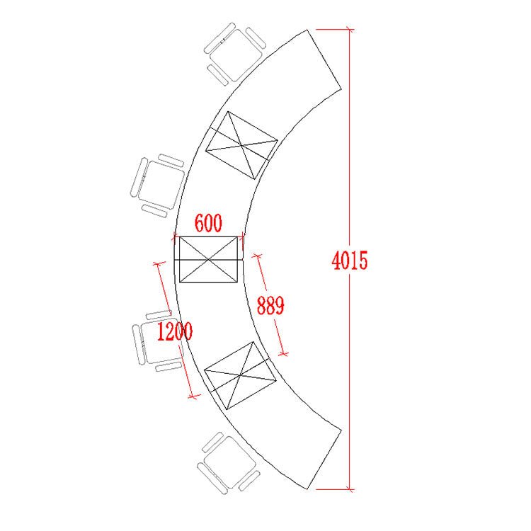 Creative Curved Staff Office Desk - Round Workstation - Maoters