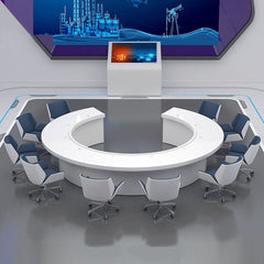 Creative Painted Round Conference Table - White - Maoters