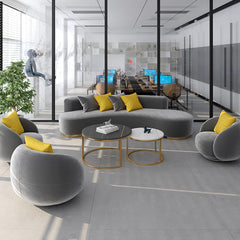 Elegant Gray Fabric Sofa for Office Lounge & Reception - Maoters