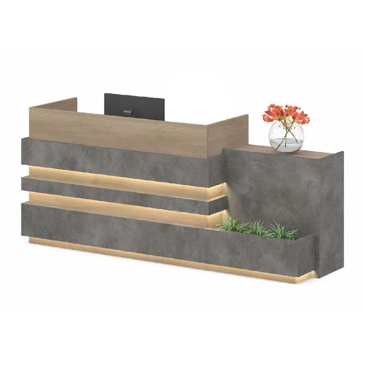 Industrial Style Office Front Desk with Lights - Maoters - Maoters