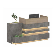 Industrial Style Office Front Desk with Lights - Maoters - Maoters