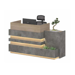 Industrial Style Office Front Desk with Lights - Maoters - Maoters