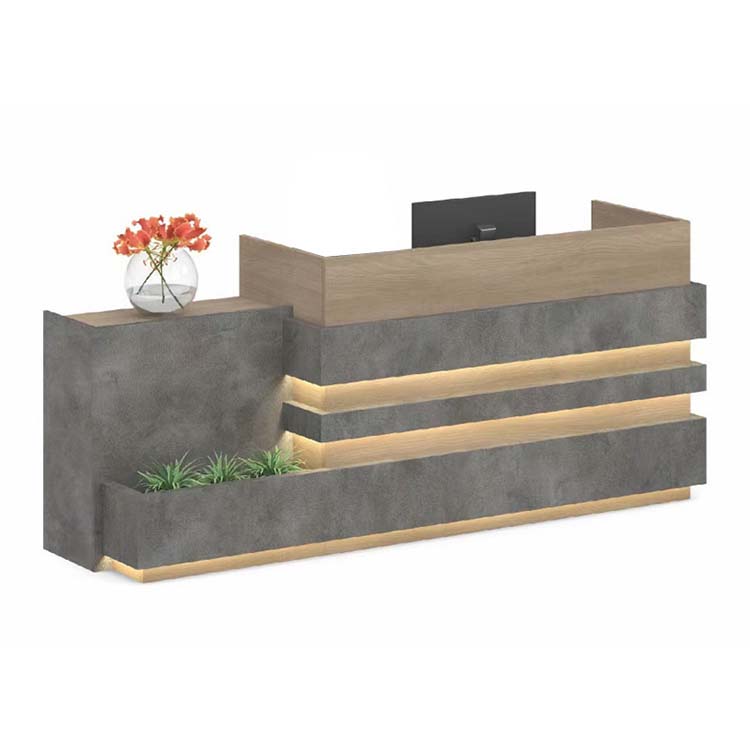 Industrial Style Office Front Desk with Lights - Maoters - Maoters