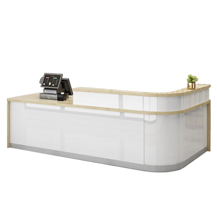 Laminate Reception Desk with Filing Cabinet - Maoters