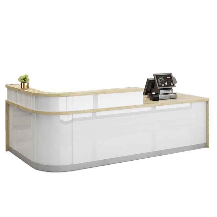 Laminate Reception Desk with Filing Cabinet - Maoters