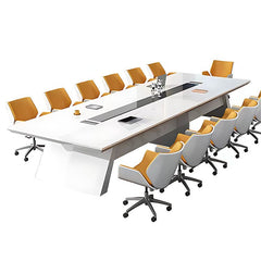 Large Rectangular White Lacquered Conference Table - Maoters - Maoters