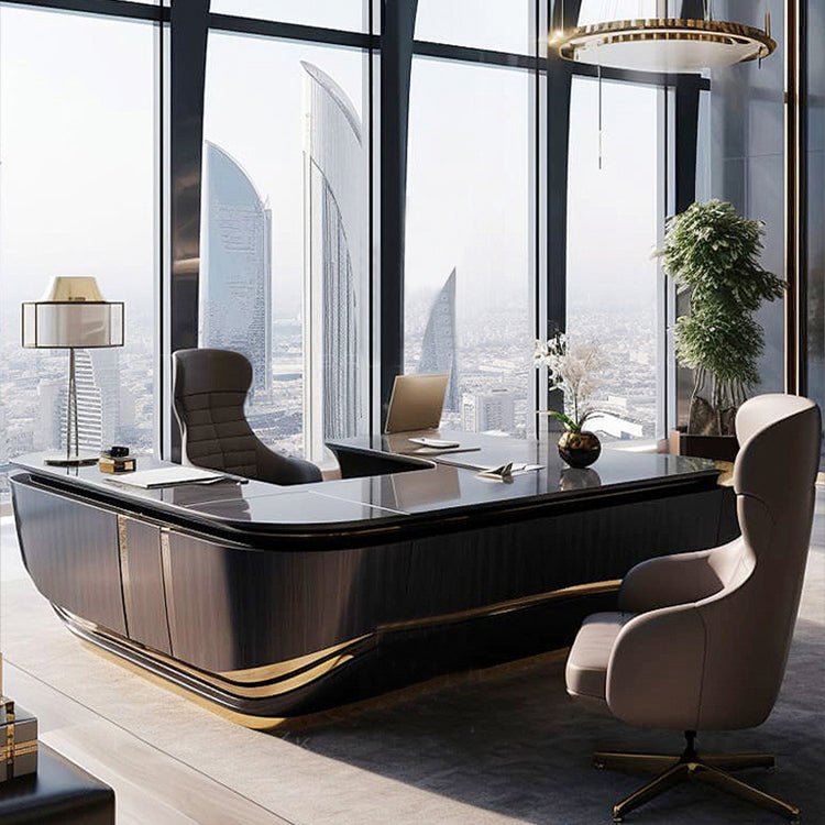 Light Luxury U - shaped Boss Desk Executive Desk - Maoters