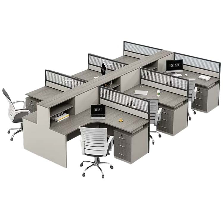 Minimalist Desk with Screen Dividers - Maoters