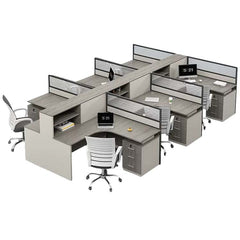 Minimalist Desk with Screen Dividers - Maoters