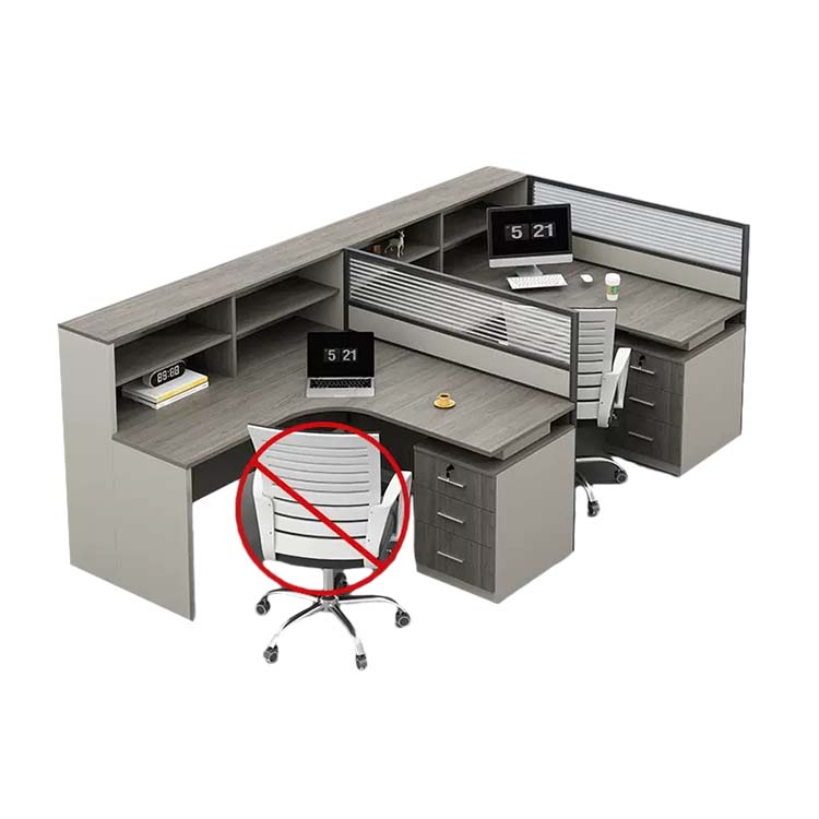 Minimalist Desk with Screen Dividers - Maoters